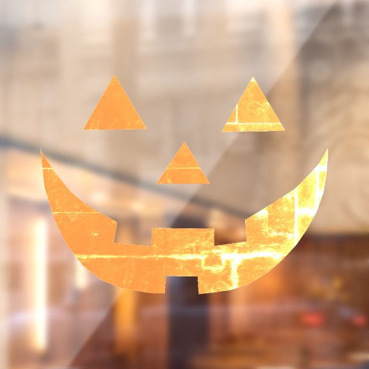 Autocollant Pour Fenêtre Halloween Jack-o'-lantern jaune effrayant (Feuille 2)