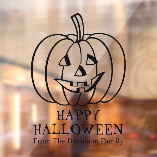 Autocollant Pour Fenêtre Halloween Jack-o'-lantern noir (Feuille 2)
