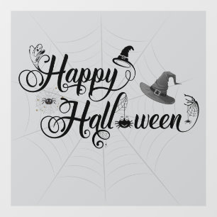 Autocollant Pour Fenêtre Halloween joyeux et déjanté avec des toiles d'arai