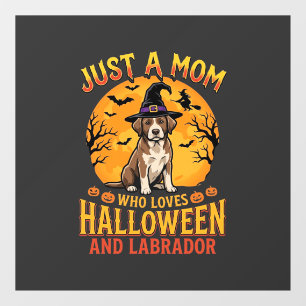 Autocollant Pour Fenêtre Halloween Labrador Maman Sorcière Chien Design_1