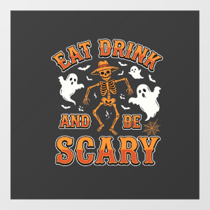 Autocollant Pour Fenêtre Halloween Manger Boire Être Effrayant Fantôme Conc