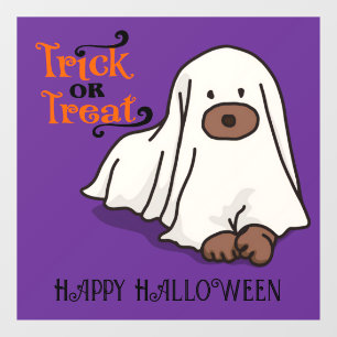 Autocollant Pour Fenêtre Halloween mignon Éffrayant Whimsical Chien Fantôme