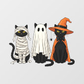 Autocollant Pour Fenêtre Halloween noir chats fantômes (Feuille)