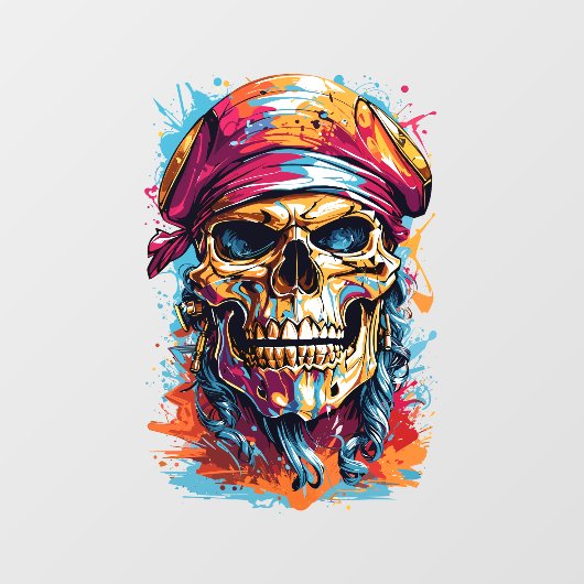Autocollant Pour Fenêtre Halloween Pirate Skull (Feuille)