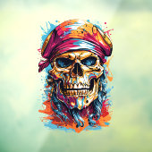 Autocollant Pour Fenêtre Halloween Pirate Skull (Feuille 3)