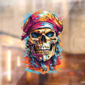 Autocollant Pour Fenêtre Halloween Pirate Skull (Feuille 2)