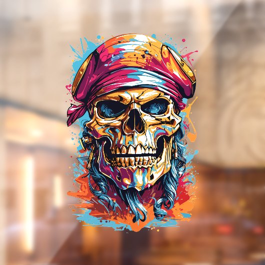 Autocollant Pour Fenêtre Halloween Pirate Skull (Feuille 2)