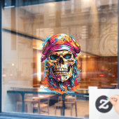 Autocollant Pour Fenêtre Halloween Pirate Skull (Fenêtre de café)