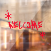 Autocollant Pour Fenêtre Halloween sang rouge bienvenue texte personnalisé (Feuille 2)