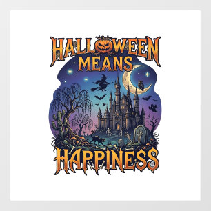 Autocollant Pour Fenêtre Halloween signifie bonheur Château hanté Sorcière 