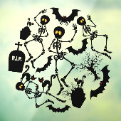 Autocollant Pour Fenêtre Halloween Skeletons Macabre Dance Fenêtre Classer (Feuille 3)