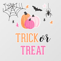 Halloween Trick or Treat Citrouilles Roses Toile d