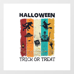 Autocollant Pour Fenêtre Halloween Trick Or Treat Loup-Garou Sorcière Squel