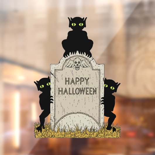 Autocollant Pour Fenêtre Halloween trois minutes heureux (Feuille 2)