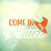 Autocollant Pour Fenêtre Halloween Venez Dans Mes Jolies Sorcière (Feuille 3)