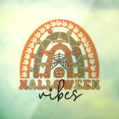 Autocollant Pour Fenêtre Halloween Vibes Boho Arc-en-ciel Automne Halloween (Feuille 3)