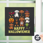 Autocollant Pour Fenêtre Hallowiener Éffrayant Halloween Chien Weiner (Maison)