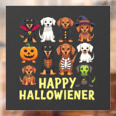 Autocollant Pour Fenêtre Hallowiener Éffrayant Halloween Chien Weiner (Feuille 2)