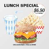 Autocollant Pour Fenêtre Hamburger Fries Restauration rapide (Feuille)