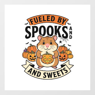 Autocollant Pour Fenêtre Hamster d'Halloween Alimenté par les Fantômes Drôl