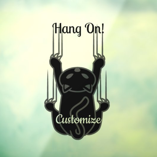 Autocollant Pour Fenêtre Hang On Black Cat (Feuille 3)
