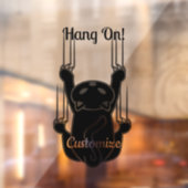 Autocollant Pour Fenêtre Hang On Black Cat (Feuille 2)