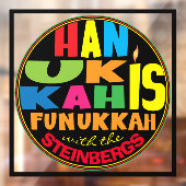 Autocollant Pour Fenêtre Hanoukka Est Funukkah Clic Fenêtre (Feuille 2)