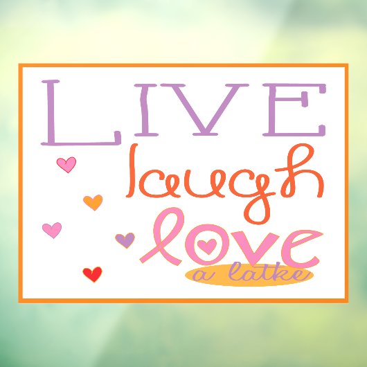 Autocollant Pour Fenêtre Hanoukka Love A Latke Window Cling (Feuille 3)