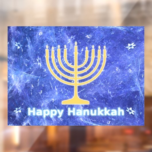 Autocollant Pour Fenêtre Hanoukka Snowstorm Menorah (Feuille 2)