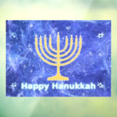 Autocollant Pour Fenêtre Hanoukka Snowstorm Menorah (Feuille 3)