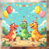 Autocollant Pour Fenêtre Happy birthday dinosaurs theme (Feuille 2)