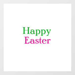 Autocollant Pour Fenêtre Happy easter boho vert rose enfants ajouter nom ti