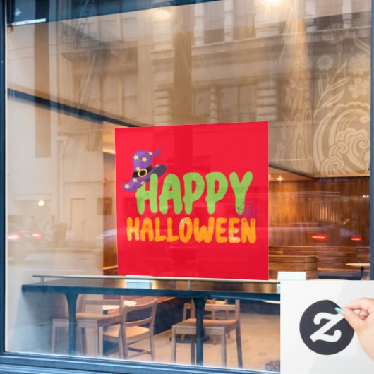 Autocollant Pour Fenêtre Happy Halloween (Fenêtre de café)