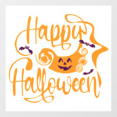 Autocollant Pour Fenêtre Happy Halloween chauves-souris Jack-o'-lantern (Feuille)
