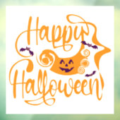 Autocollant Pour Fenêtre Happy Halloween chauves-souris Jack-o'-lantern (Feuille 3)