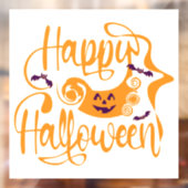 Autocollant Pour Fenêtre Happy Halloween chauves-souris Jack-o'-lantern (Feuille 2)