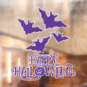 Autocollant Pour Fenêtre Happy Halloween chauves-souris violet cool éffraya (Feuille 2)