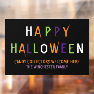 Autocollant Pour Fenêtre Happy Halloween coloré drôle éffrayante coutume