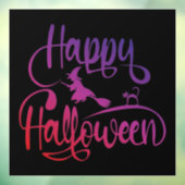 Autocollant Pour Fenêtre Happy Halloween dégradé volant sorcière chat (Feuille 3)