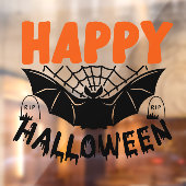 Autocollant Pour Fenêtre Happy Halloween Éffrayant chauve-souris (Feuille 2)