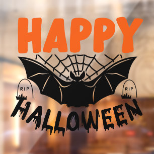 Autocollant Pour Fenêtre Happy Halloween Éffrayant chauve-souris
