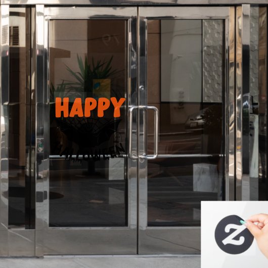Autocollant Pour Fenêtre Happy Halloween Éffrayant chauve-souris (Porte de bureau)