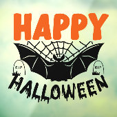 Autocollant Pour Fenêtre Happy Halloween Éffrayant chauve-souris (Feuille 3)
