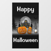Autocollant Pour Fenêtre Happy Halloween hantée House et Jack-o-lanterns (Feuille)