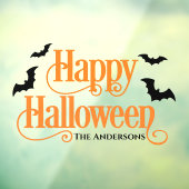 Autocollant Pour Fenêtre Happy Halloween Orange et Black Custom (Feuille 3)