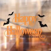 Autocollant Pour Fenêtre Happy Halloween Orange et Black Custom (Feuille 2)