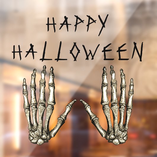 Autocollant Pour Fenêtre Happy Halloween Skeleton Mains (Feuille 2)