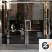 Autocollant Pour Fenêtre Happy Halloween Skeleton Mains (Porte de bureau)