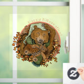 Autocollant Pour Fenêtre Happy Hibernation Cendly Bear Cling Fenêtre (Maison)