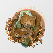 Autocollant Pour Fenêtre Happy Hibernation Cendly Bear Cling Fenêtre (Feuille)